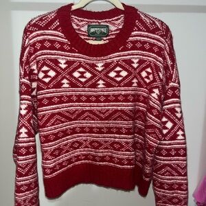 American Eagle Striped Red and White Knit Sweater
